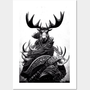 Moose Forest Wild Nature Illustration Line Epic Illustration Line Art Posters and Art